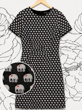Sugarhill Boutique Ellie Elephant-Navy Print Mini Dress